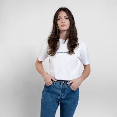 White/Viridian Logo Tee - Because Weekend